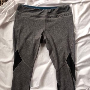 cropped athletic grey & black athletic leggings